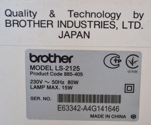 ������ ������������� ������� ������ Brother LS-2125